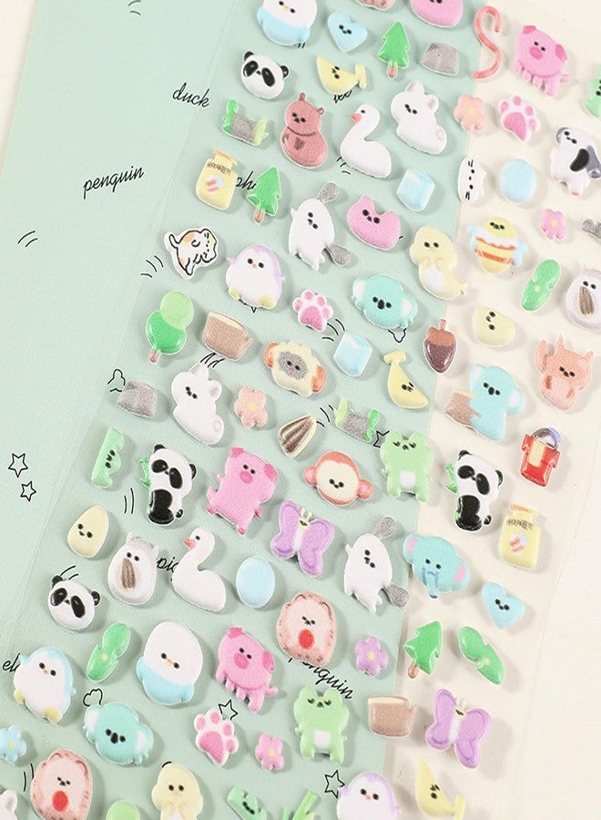 Aeenioy 5 Pcs 3D Stickers for Kids, Kawaii Stickers Set, Cute Cartoon Stickers for Phone Case, DIY Craft, Classroom Reward, Party Favors, Pink Blue Yellow Green Purple - Image 5